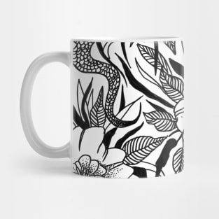 Tattoo flowers and snake Mug